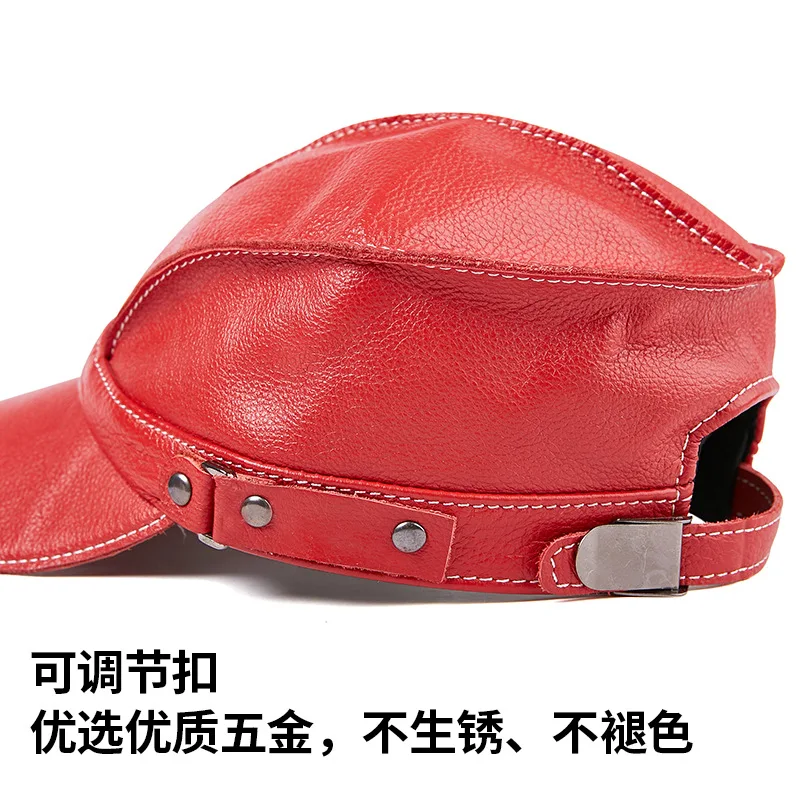Winter Trapper Hat - 2026 Men's Genuine Leather Baseball Cap
