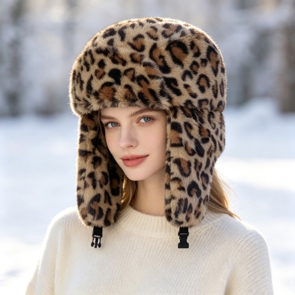 Warm Leopard Print Trapper Hat - Trapper Hat Ear Flap review and price