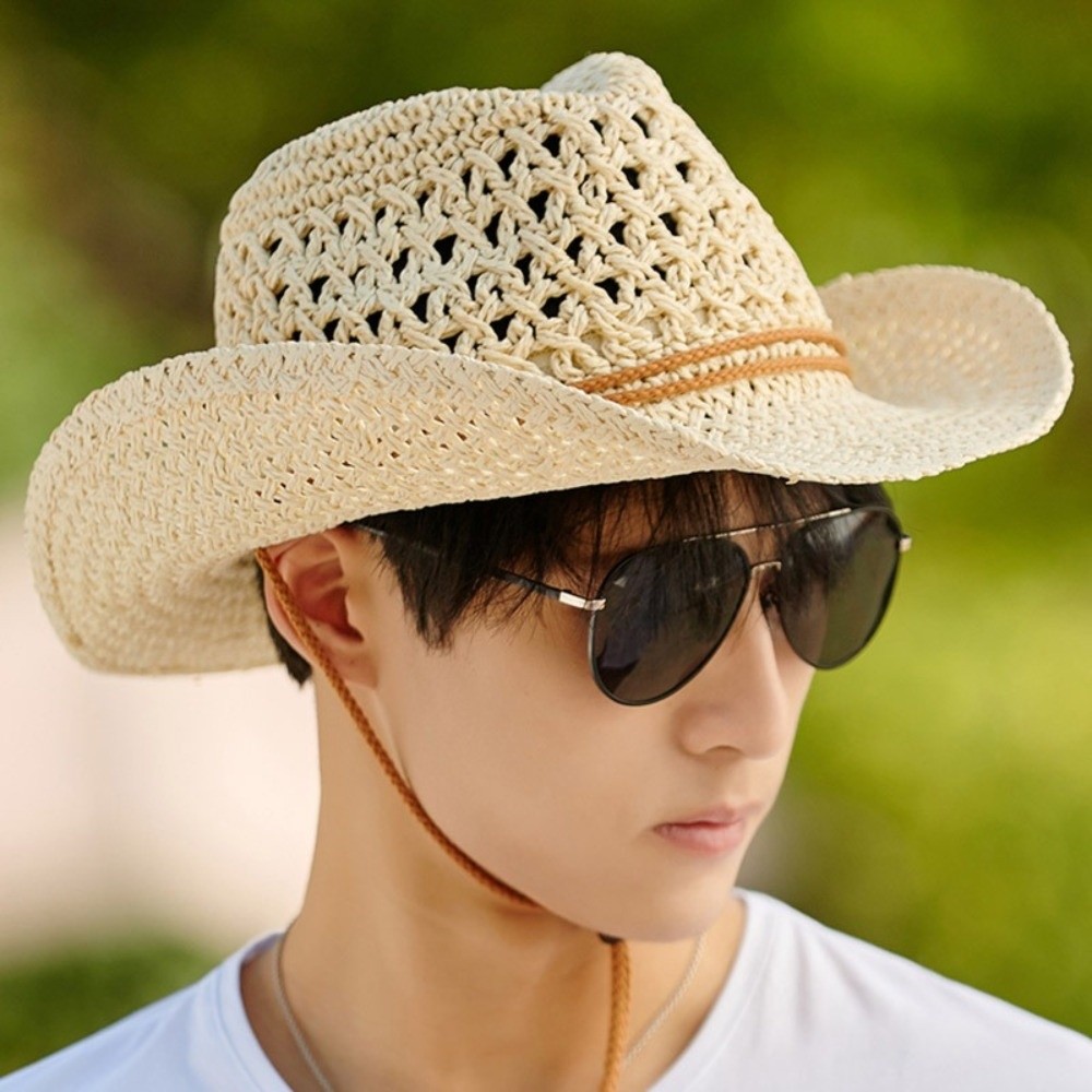 Retro Wide Brim Sunscreen Stra - Cowboy Hat Straw review and price