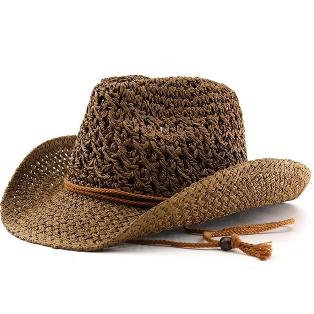 Retro Wide Brim Sunscreen Stra - Cowboy Hat Straw review and price