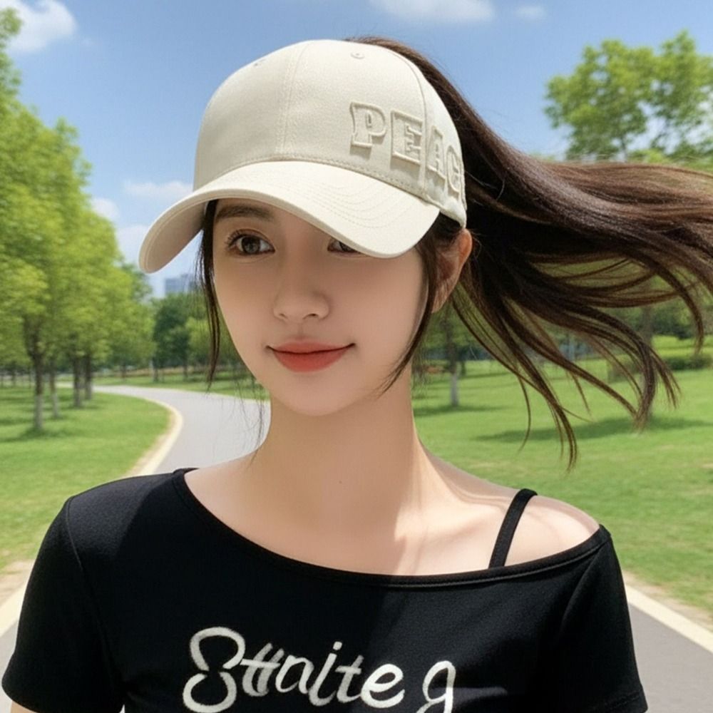 Fashion PEACE Embroidery Ponyt - Baseball Cap Structured review and price