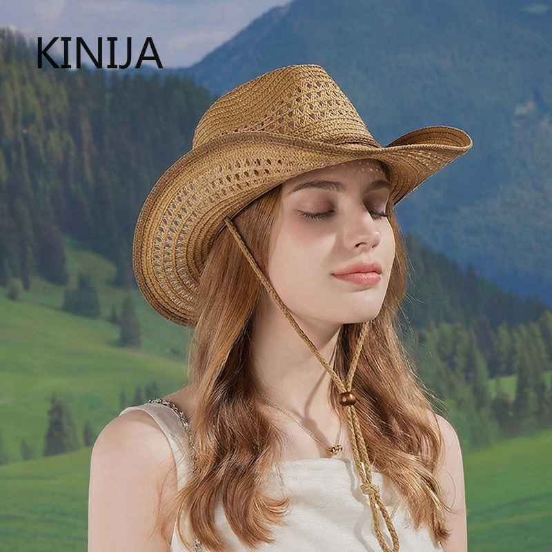 Breathable Hollow-Out Woven De - Cowboy Hat Straw review and price